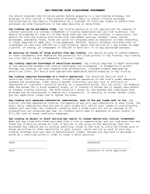 Fillable Online Day Trading Risk Disclosure Statement Fax Email Print