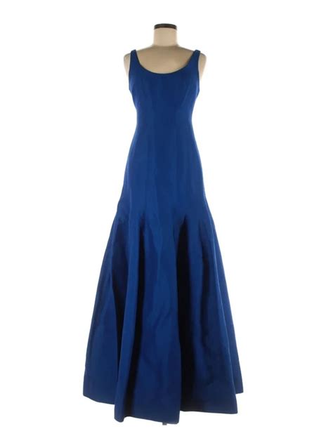 Halston Heritage Solid Blue Cocktail Dress Size 6 78 Off Blue