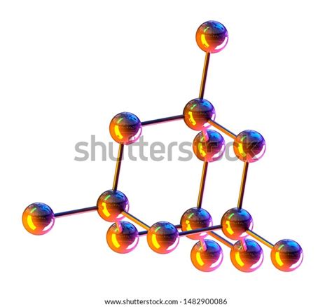 Molecular Structure Diamond 3d Render Atomic Stock Illustration