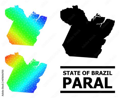 Vector Low Poly Spectral Colored Map Of Paral State With Diagonal