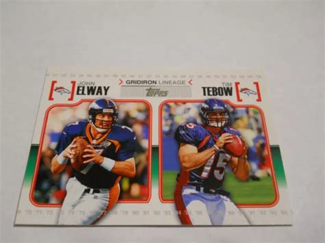 INSERT LIGNÉE JOHN Elway Tim Tebow Gridiron Denver Broncos 2010 Topps