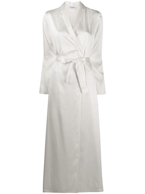 La Perla Long Length Silk Robe In White Lyst