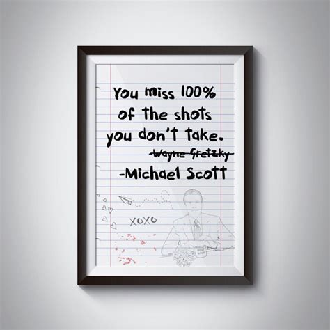 Michael Scott Wayne Gretzky Quote Poster The Office Print | Etsy