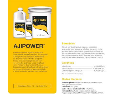 Ajipower Galão 5 Litros Fertilizante Via Foliar Organomineral