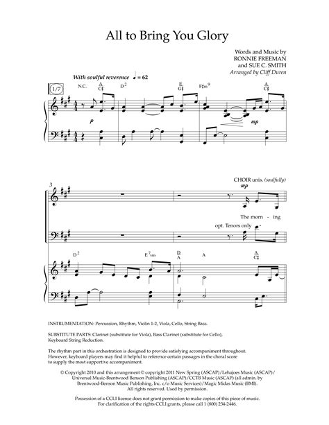 All To Bring You Glory Choral Anthem Satb Sheet Music Pdf Lifeway