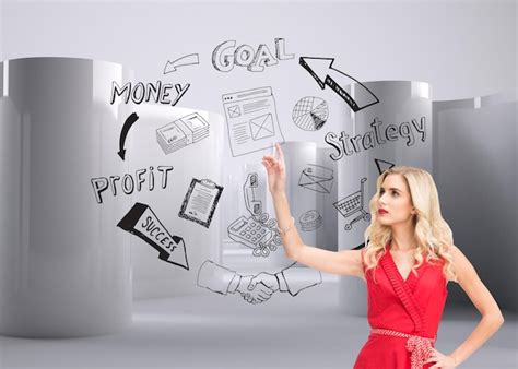 Premium Photo Composite Image Of Elegant Blonde Standing Pointing In