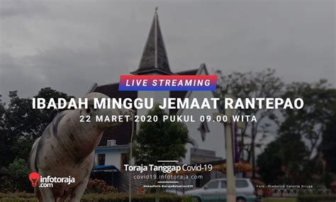 Live Streaming Ibadah Minggu Jemaat Rantepao Toraja Tanggap Covid