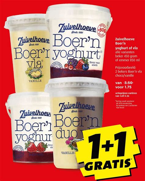 Zuivelhoeve Boer N Yoghurt Of Vla Gratis Aanbieding Bij Boni