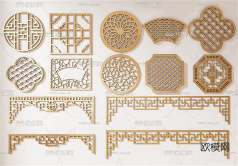 新中式雕花窗 花格 窗花su模型下载id15033647sketchup模型下载 欧模网