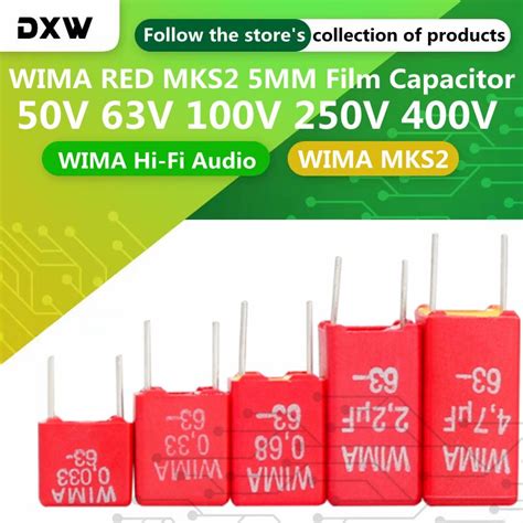 2PCS Lot WIMA MKS2 5MM Film Capacitor 0 1UF 0 01UF 0 47UF 1UF 1 5UF 0