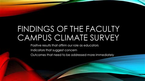 Findings Of The Faculty Campus Climate Survey Ppt Download