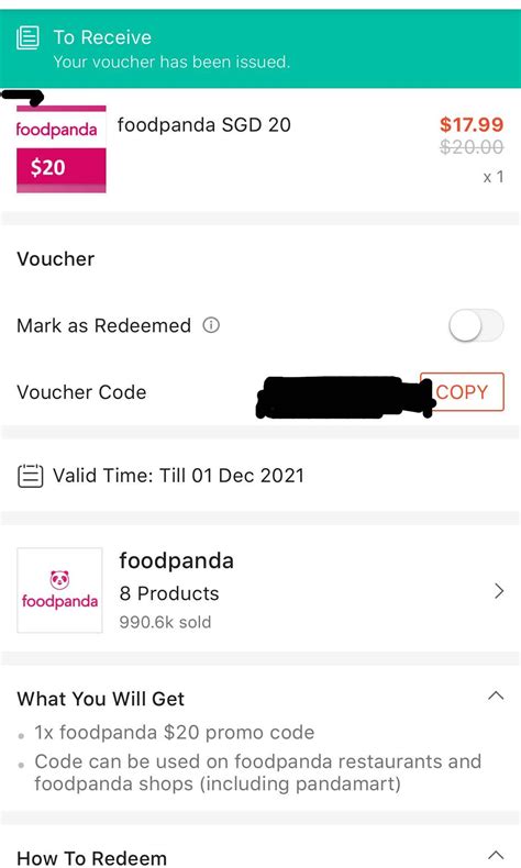 Foodpanda $20 Voucher, Tickets & Vouchers, Vouchers on Carousell