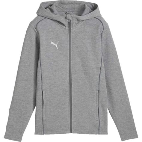 Puma Teamfinal Casuals Hooded Jacket Mens Sports Sweatshirt Gray