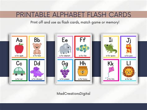 Printable Alphabet Flash Cards Graphic By Madcreations3 Creative Fabrica