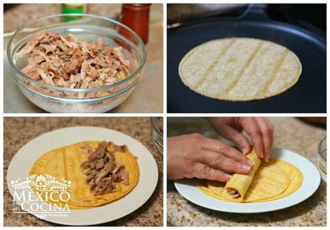 Taquitos Dorados De Pavo Con Mole Receta Paso A Paso