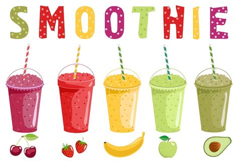 Smoothie Et Fruits Ensemble D Illustrations Smoothie Ou Jus De Fruits