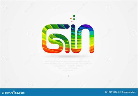 Gn G N Rainbow Colored Alphabet Letter Logo Combination Stock Vector Illustration Of Color