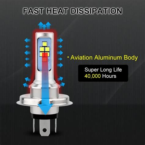 S& D H4 светодиодный фонарь для мотоцикла Hi/Low Canbus Светодиодная ...