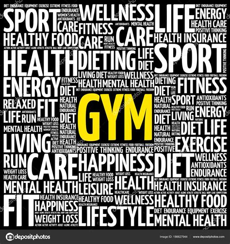 Gym Word Cloud Collage Background Stock Vector Image By Dizanna