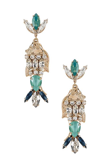 Anton Heunis Boucles D Oreilles Pendantes Tulip Fish En Seafoam Green