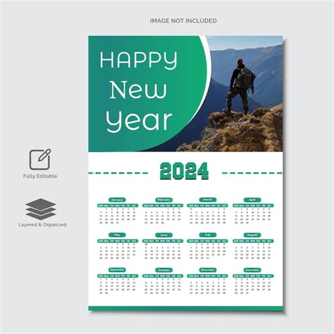 Premium Vector Creative Modern 2024 New Year Calendar Design