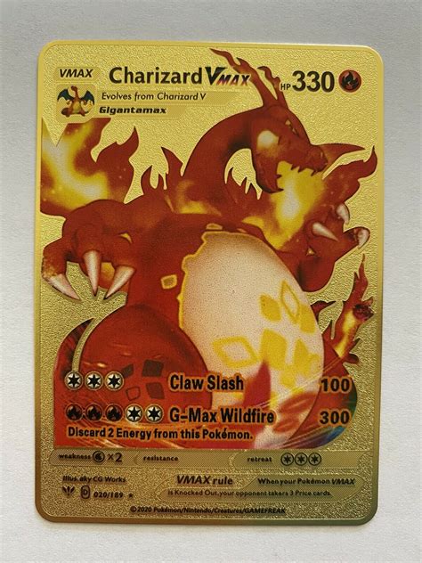 Mavin Charizard Vmax Gold Metal Card