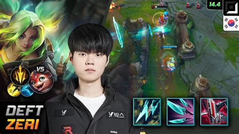 Deft Zeri Adc Build Statikk Shiv Lethal Tempo LOL KR Challenger Patch