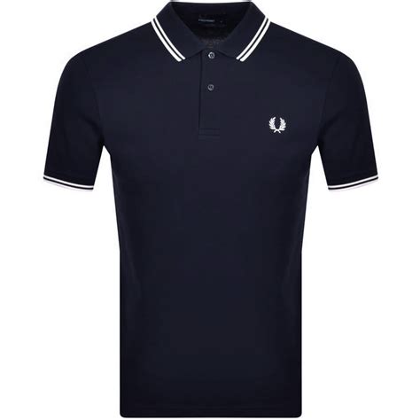 Fred Perry Twin Tipped Polo T Shirt Navy Mainline Menswear United States