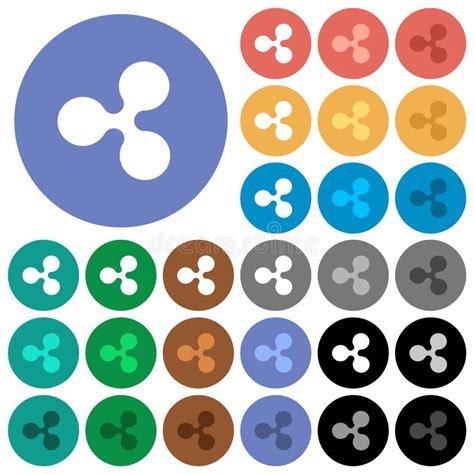 Ripple Criptodivisa Digital Redondeo Iconos Planos De Varios Colores