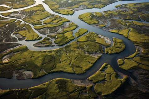 River Delta In Marshy Wetlands Stock Illustration Illustration Of