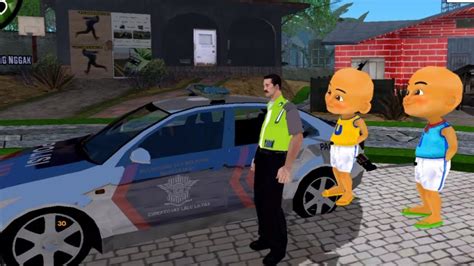 Upin Dan Ipin Ikut Pak Polisi Keliling Patroli Dengan Mobil PJR YouTube