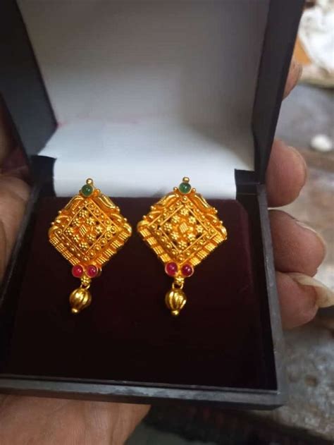 Pin By Shireesha Suresh Goud On Lovely Earrings Gold Earrings Designs