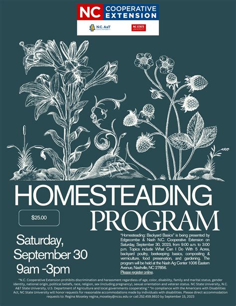 Homesteading Workshop Nc Cooperative Extension