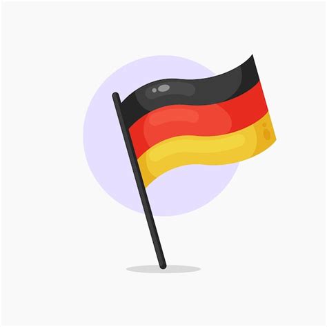 Deutsche flagge symbol cartoon stil illustration | Premium-Vektor