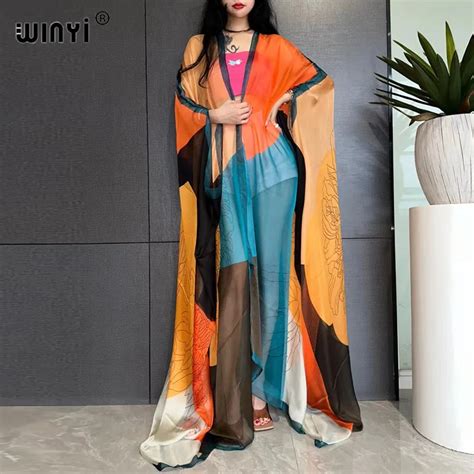 WINYI Bohemian Printed Bikini Cover Ups Elegant Dress New Party