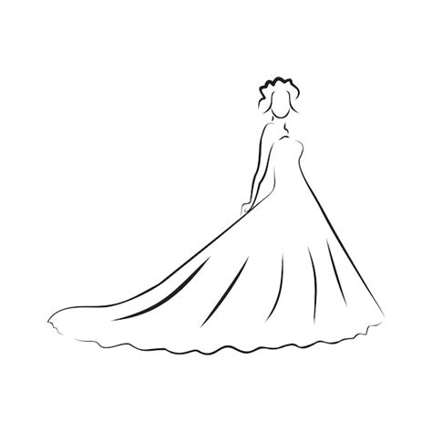 Silhouette De Mari E Mari E De Croquis La Mari E Dans Une Belle Robe