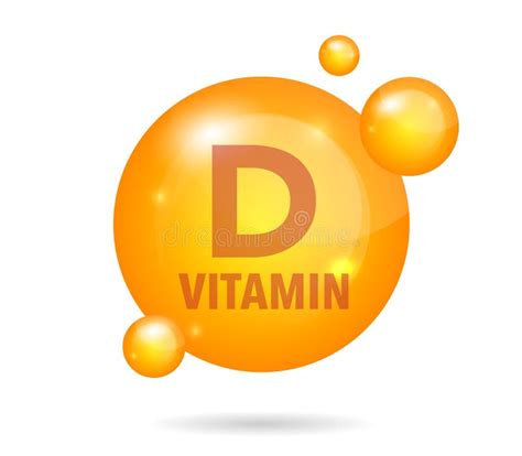 Vitamin D3 Gold Icon Cholecalciferol Pill Capsule Stock Vector