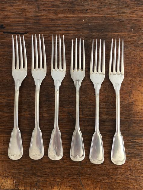 Set Of Six Silver Plated Forks Etsy