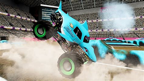 MEGALODON NEON MONSTER TRUCK CRAZY FREESTYLE MOMENTS YouTube