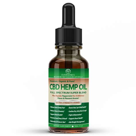 Evergenics Organic Cbd Hemp Oil • Premium Extra Strength Formula With