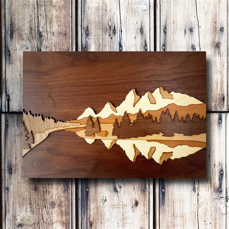 Grand Teton National Park 3d Wooden Art Laser Cut Nature Wall Art