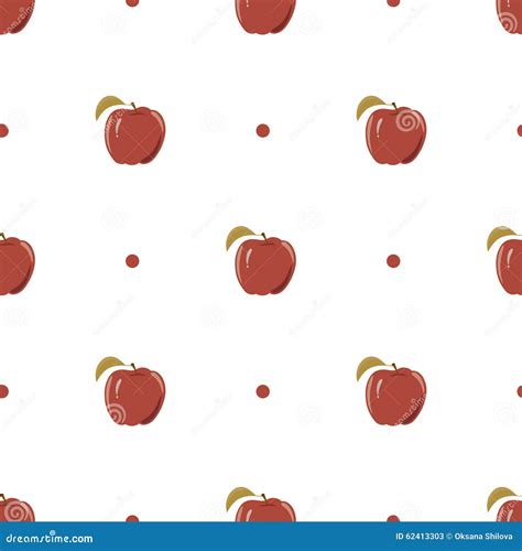 Seamless Texture With A Pattern Of Red Apples Stock Vector