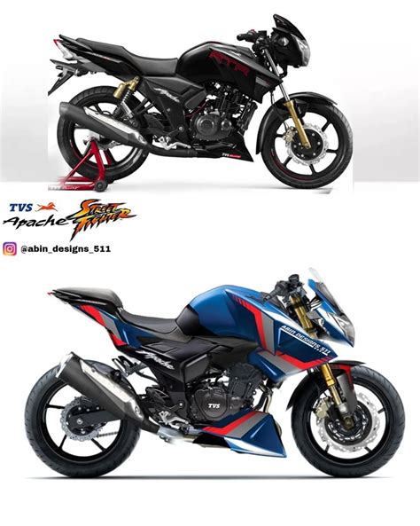 TVS Apache RTR 180 Transformed Into Aggressive Streetfighter Rendering