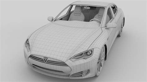 Tesla Model S With Chassisinterior 3d Model 130 Blend Dae Fbx Obj Stl Free3d