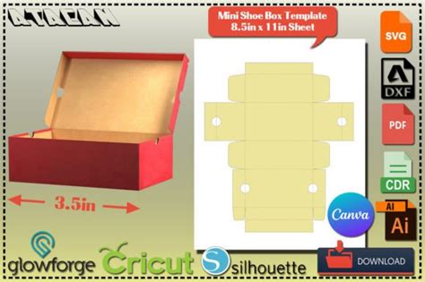 Mini Shoes Box Template Mini Sneaker Box Graphic By Atacanwoodbox