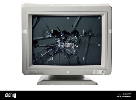 vintage computer monitor broken Stock Photo - Alamy