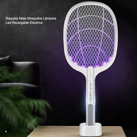 Raqueta Mata Mosquitos Con Luz Ultravioleta Y Base 60 OFF