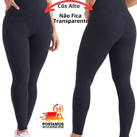 Cal A Legging Feminina Preta Academia Suplex C S Alto Grossa Plus Size