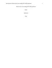 Ethical Issues Surrounding Hiv Docx Running Head Ethical Issues