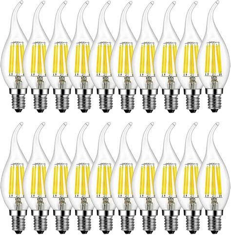 MENTA Lot de 12 Ampoules LED Bougie E14 LED 6W Équivalent 60W Blanc